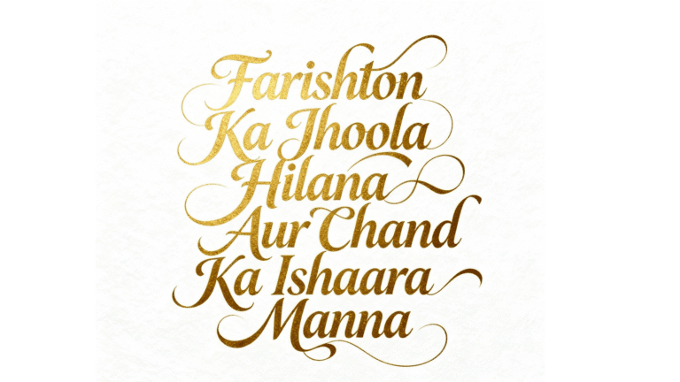 jhoola jhoolana banner Shakke Sadr Golden calligraphy artwork of the Urdu text "Barkat-e-Nubuwwat Ka Zuhoor" on a clean white background, featuring elegant and intricate design elements.